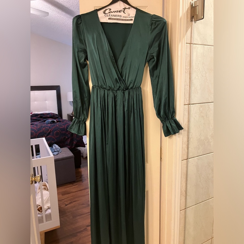Baltic Born,Holly Satin Dress/ Hunter
